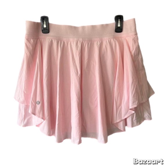 RARE Lululemon Court‎ Rival High Rise Skort Skirt Strawberry Pink Milkshake sz 4 - Picture 4 of 13